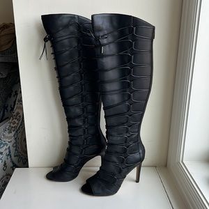 Vince Camuto tall leather tie boots